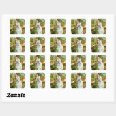 Young Lady in a Conservatory Vierkante Sticker (Vel)