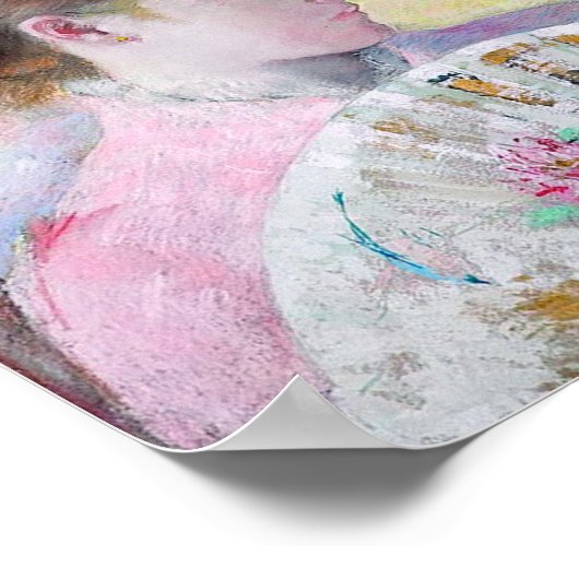 Young Lady met een Japanse ventilator, Mary Cassat Poster (Hoek)