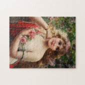 Young Lady Met Rozen van Emile Vernon Legpuzzel (Horizontaal)
