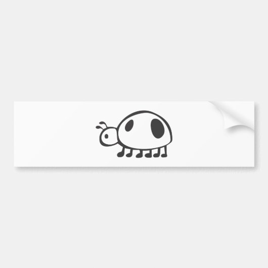 Young Ladybug in Black and White Sketch Bumpersticker (Voorkant)