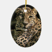 Young Leopard-kerstversiering Keramisch Ornament (Voorkant)
