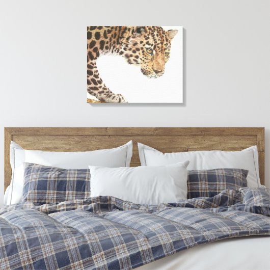 Young Leopard Painting Canvas Afdruk (Insitu (Slaapkamer))