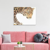Young Leopard Painting Canvas Afdruk (Insitu (Woonkamer))