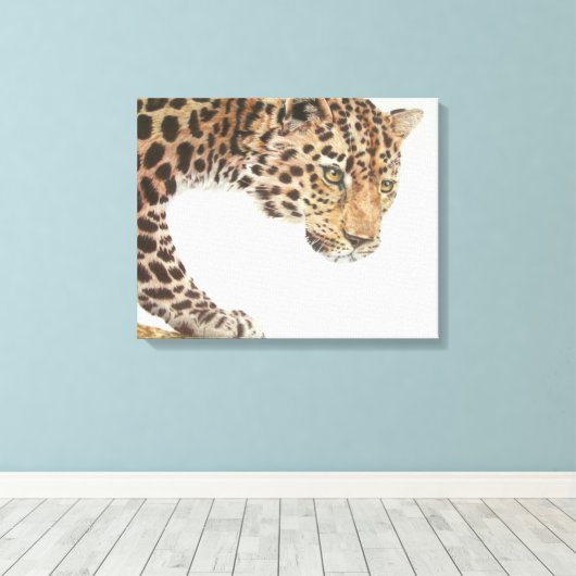 Young Leopard Painting Canvas Afdruk (Insitu (Houten vloer))