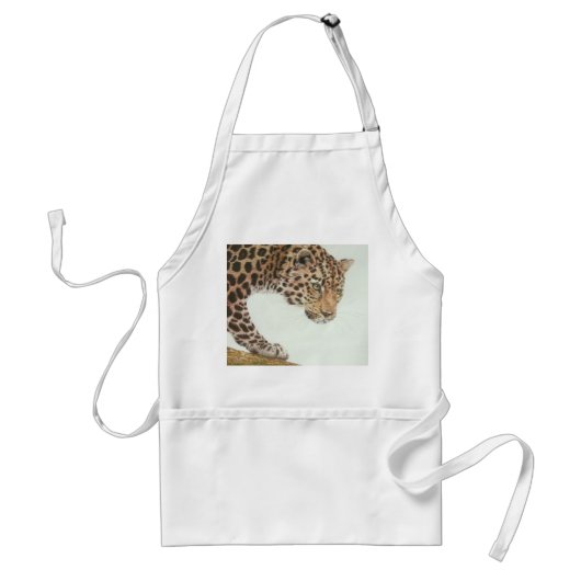 Young Leopard Painting Standaard Schort (Voorkant)