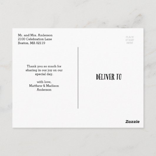 Young Love | Huwelijk Dank u Briefkaart (Achterkant)