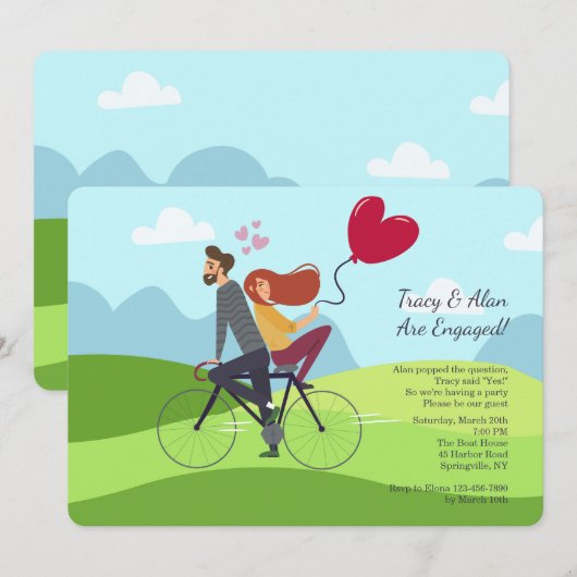 Young Love Invitation Kaart (Voorkant / Achterkant)