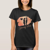 Young Love Valentijns Couple Silhouette T-Shirt (Voorkant)