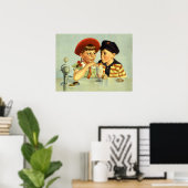 Young Lovers Illustration Poster (Thuiskantoor)