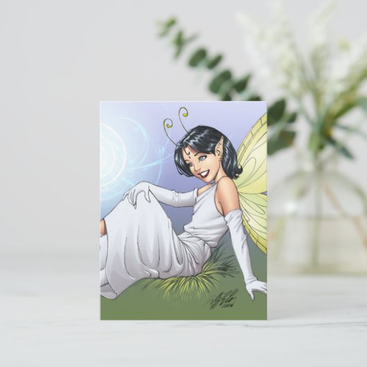 Young Magical Elf Fairy van Al Rio Briefkaart (Staand voorkant)