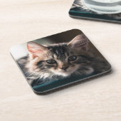 Young Male Tabby Cat 2 Drankjes Onderzetter (Linkerzijde)