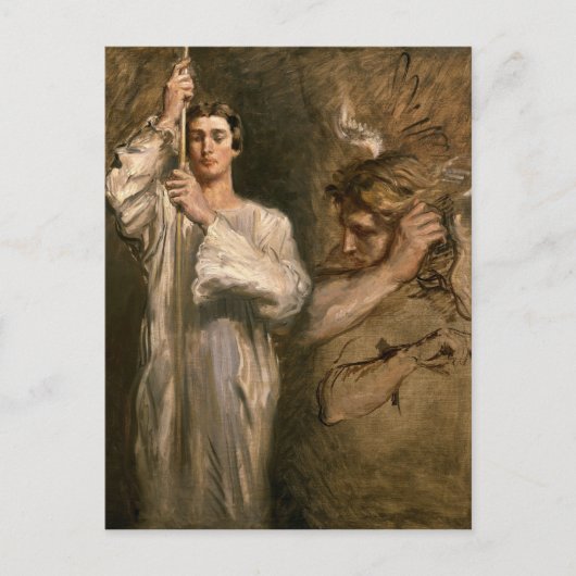 Young Man Holding a Cross Briefkaart (Voorkant)