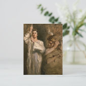 Young Man Holding a Cross Briefkaart (Staand voorkant)