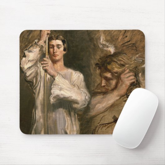 Young Man Holding a Cross Muismat (Met muis)