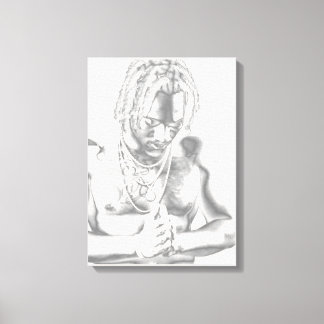 Young Man in Prayer Canvas Black White print