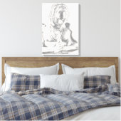 Young Man in Prayer Canvas Black White print (Insitu (Slaapkamer))