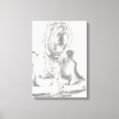 Young Man in Prayer Canvas Black White print (Voorkant)