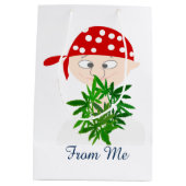 Young Man met Weed Bouquet Personalized Medium Cadeauzakje (Achterkant)