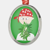 Young Man met Weed Bouquet Personalized Metalen Ornament (Links)
