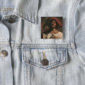 Young Man Singing Vierkante Button 5,1 Cm (In situ)