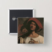 Young Man Singing Vierkante Button 5,1 Cm (Voorkant /achterkant)