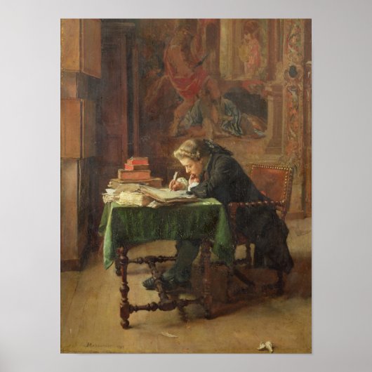 Young Man Writing, 1852 Poster (Voorkant)