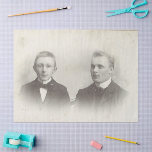 Young Mannen Junk Journal Elements — Blad Tissuepapier (Craft)