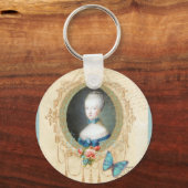 Young Marie Antoinette Butterfly Art Print Sleutelhanger (Voorkant)