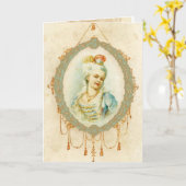 Young Marie Antoinette Portrait Kaart (Gele Bloem)
