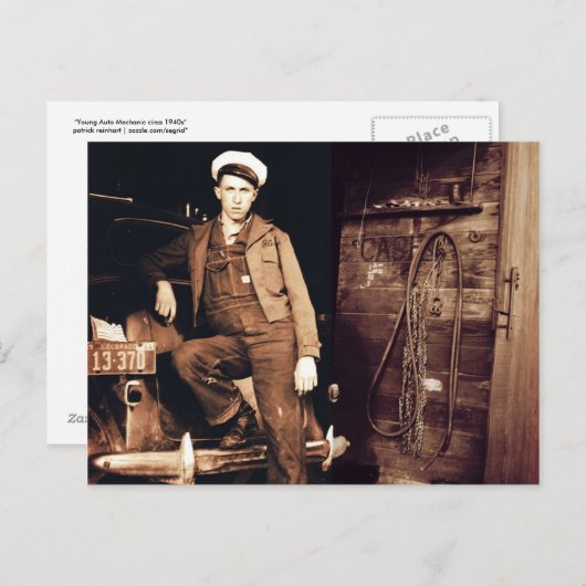 Young Mechanic  Photo Briefkaart (Voorkant / Achterkant)