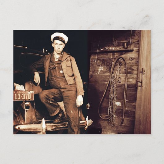 Young Mechanic  Photo Briefkaart (Voorkant)