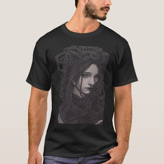 Young Medusa Gothic Horror T-shirt (Voorkant)