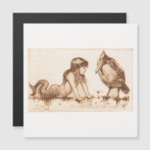 Young Mermaid and Bird, Frederick Church Etching (Voorkant / Achterkant)