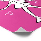 Young Mode Girl - Schets in zwart, wit en roze Poster (Hoek)