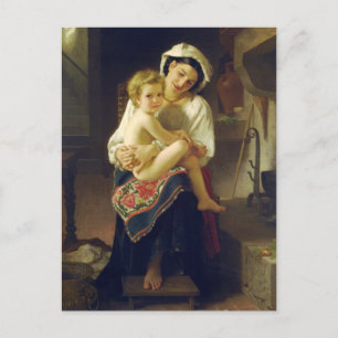 Young Moeder Gazing bij Child door Bouguereau Briefkaart
