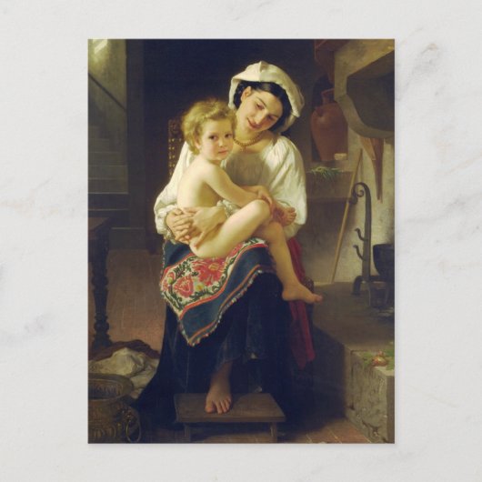 Young Moeder Gazing bij Child door Bouguereau Briefkaart (Voorkant)