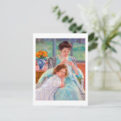 Young Moeder Sewing, Mary Cassatt Briefkaart (Staand voorkant)