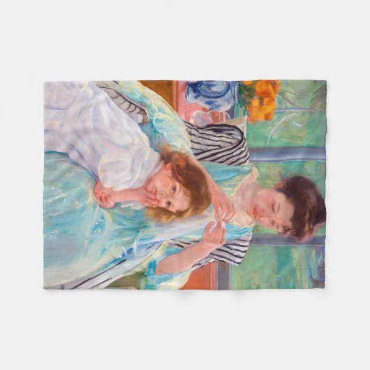 Young Moeder Sewing, Mary Cassatt Fleece Deken (Voorkant (Horizontaal))