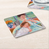 Young Moeder Sewing, Mary Cassatt Kartonnen Onderzetters (Schuin)