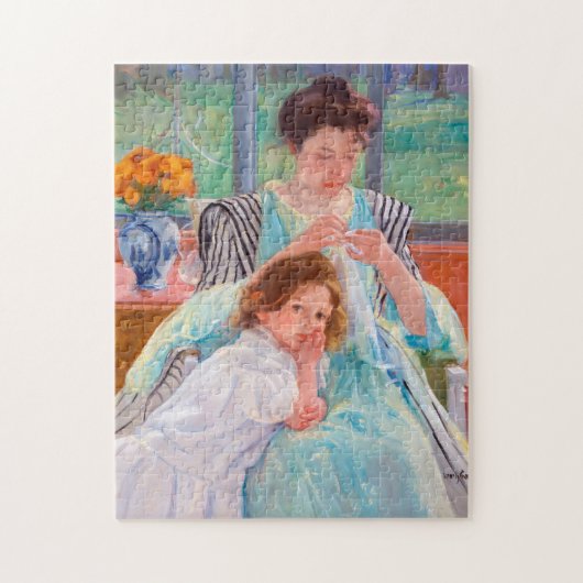 Young Moeder Sewing, Mary Cassatt Legpuzzel (Verticaal)