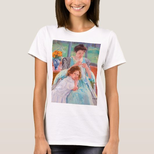 Young Moeder Sewing, Mary Cassatt T-shirt (Voorkant)