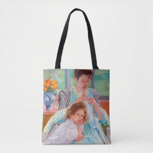 Young Moeder Sewing, Mary Cassatt Tote Bag