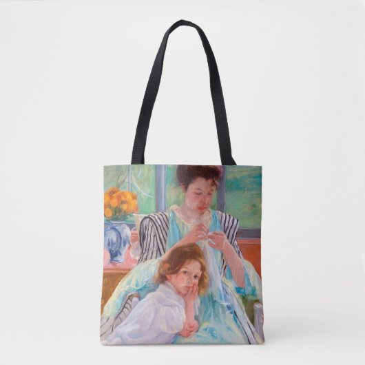 Young Moeder Sewing, Mary Cassatt Tote Bag (Voorkant)