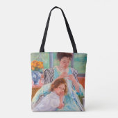 Young Moeder Sewing, Mary Cassatt Tote Bag (Achterkant)