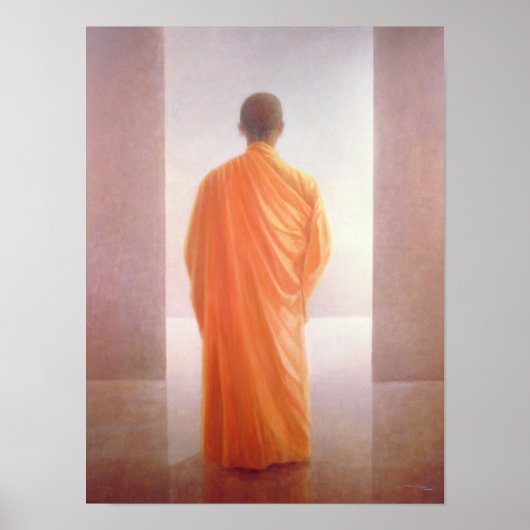 Young Monk back uitzicht Vietnam Poster (Voorkant)