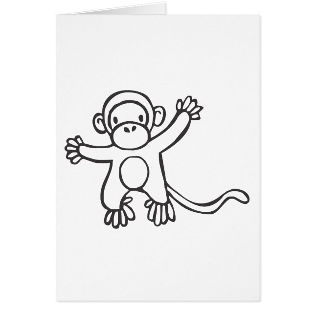 Young Monkey in Black en White Sketch (Voorkant)