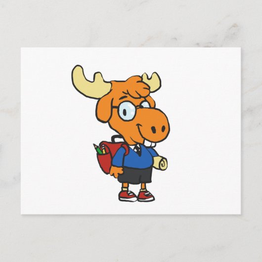 Young Moose met rugzak | Achterkleur kiezen Briefkaart (Voorkant)