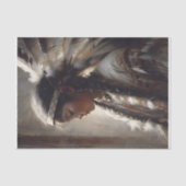 Young Native Girl Feather Headdress Decoupage Tissuepapier (Voorkant)