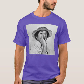 Young Obama College smoking vintage Barack Obama T-shirt
