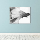 Young Oglala Indian Girl met Puppy buiten Tipi Canvas Afdruk (Insitu (Houten vloer))